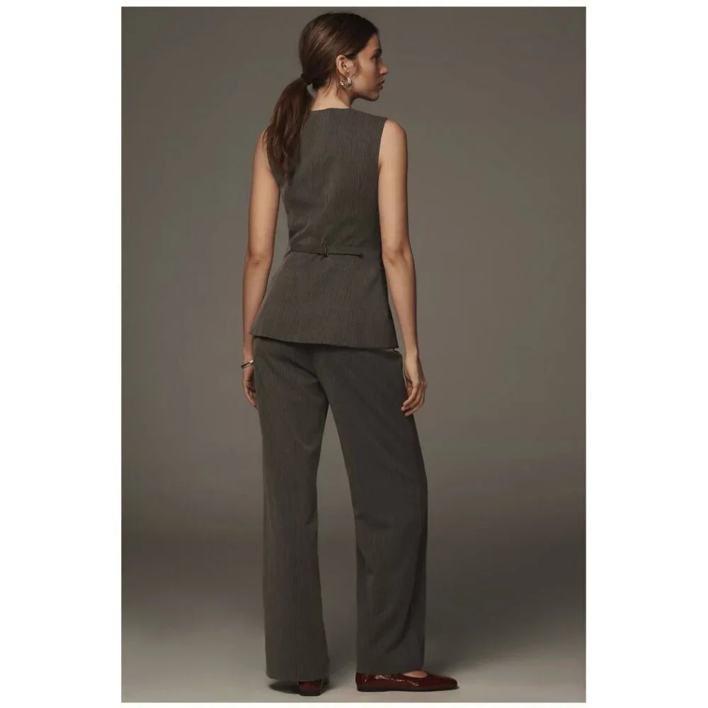 Reformation Saylor Two-Piece Vest + Pant Set Grey SZ 2 - Picture 4 of 4